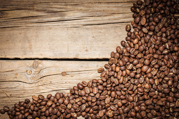 Grains of roasted coffee