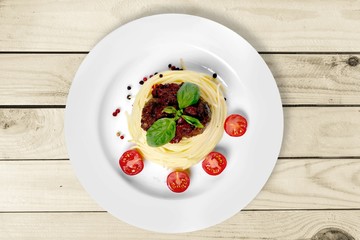 Lasagna. Italian pasta with tomato sauce
