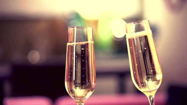 Two Glases with Sparkling Champagne