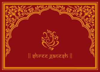 Ganesha, Hindu wedding card, royal Rajasthan, India