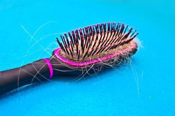 Hairbrush full of lost hair