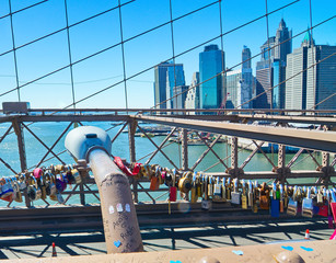 Love locks on the Brooklyn Bridge, New York