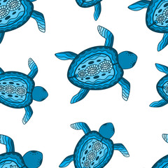 Fototapeta premium Seamless pattern with turtles.