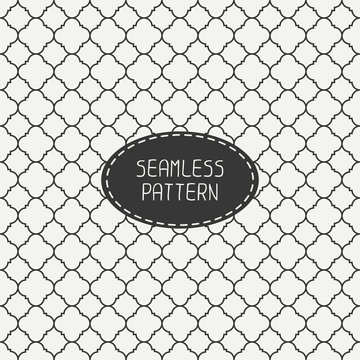 Geometric monochrome lattice seamless arabic pattern. Islamic