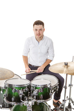 Young player on drums