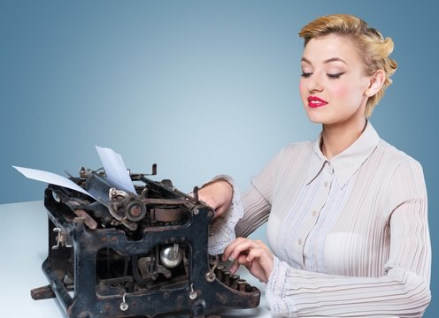 Writer. Happy typist