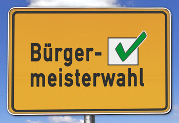 Ortsschild Bürgermeisterwahl, grün