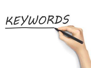 keywords word written by hand
