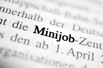 Minijob - schwarz-weiß Text