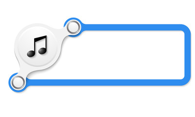 Vector blue box for your text and music icon