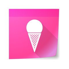 Sticky note icon with a cone ice cream