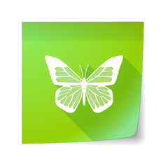 Sticky note icon with a butterfly