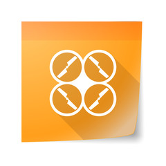 Sticky note icon with a drone