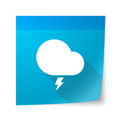 Sticky note icon with a stormy cloud