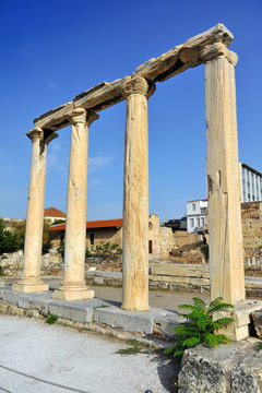 Ancient Hadrian library in Athens