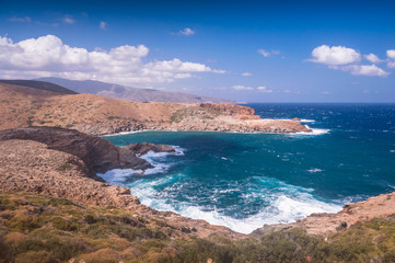 Coastal shots of Andros island in Greece