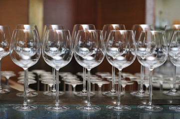 wineglass set up for christmas and Happy New year party