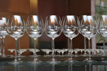 wineglass set up for christmas and Happy New year party