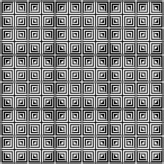 Square tiles seamless pattern, black and white