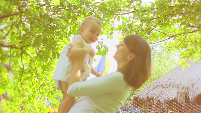 Mother and Baby Outdoors.