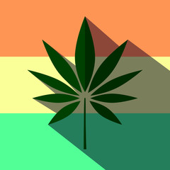 Illustration of a marijuana  long shadow icon