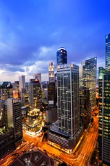 Foto op Plexiglas Twilight business city Singapore © joesayhello
