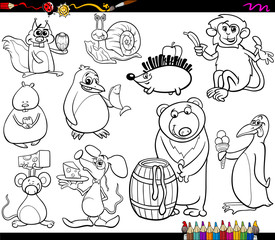 animals and food coloring page
