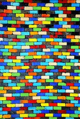 Colourful Brick Wall Background