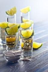 tequila with salt and lime