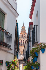 Fototapeta na wymiar Bell tower of The Great Mosque in spanish Cordoba