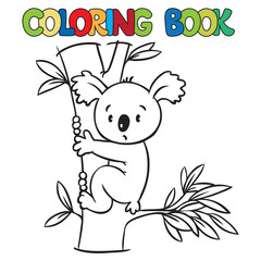 Coloring book with funny koala