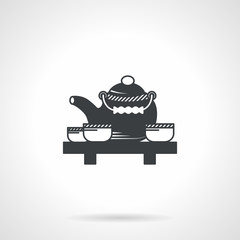 Tea ceremony black vector icon