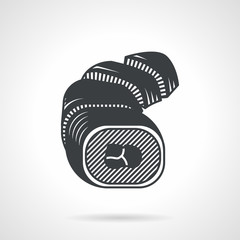 Sushi rolls black vector icon