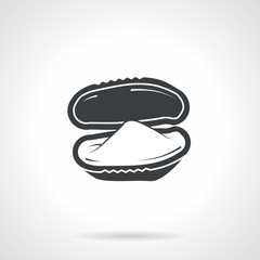 Oyster black vector icon