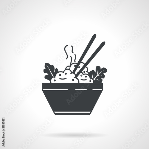 "Rice bowl black vector icon" Stock image and royalty-free vector files