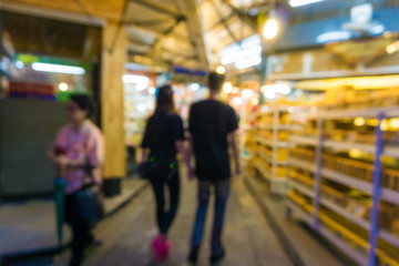 Abstract blurred people shopping at Jatujak market