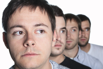 Mens friends in a row