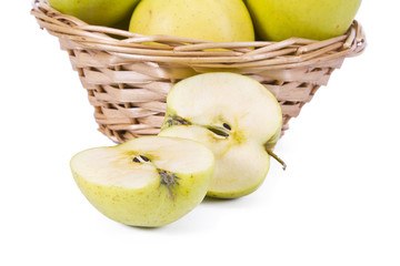 basket of apples isolated
