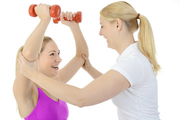 Krafttraining mit Hanteln und Gewichte