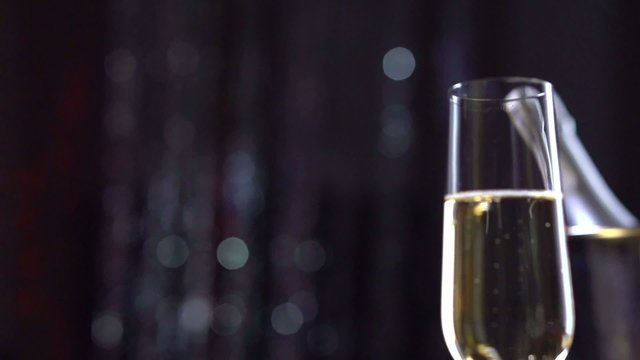 Toasting Champagne. Sparkling Wine. Slow Motion Full HD