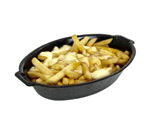 Super fathy fries with cheese in sauce (poutine)