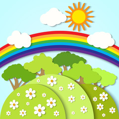 Vector paper landscape