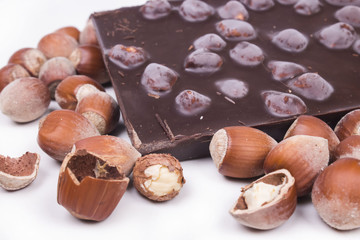 milk chocolate with whole hazelnuts