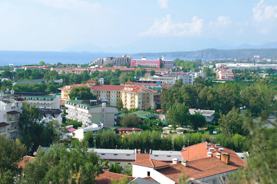 Night city suburb of Kiris in Kemer. Turkey