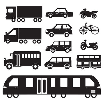 Flat cars concept set icon pictogram illustration design