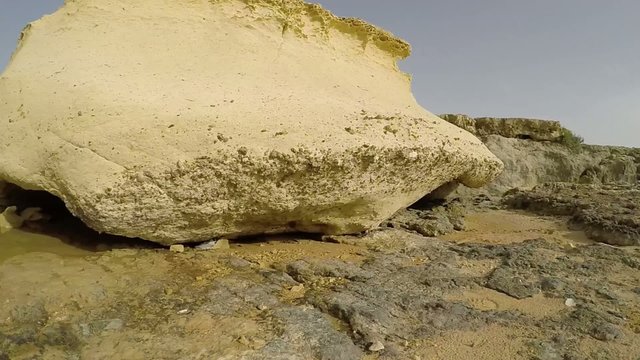 Porous rock glauconite sand, Island of Gozo, Malta
