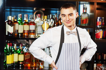 Bartender at bar