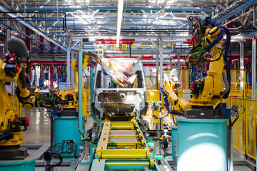 Naklejka premium car assembly line