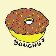 donut vector image cheerful drawing