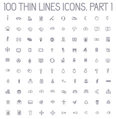 part 1 of collection thin lines pictogram icon